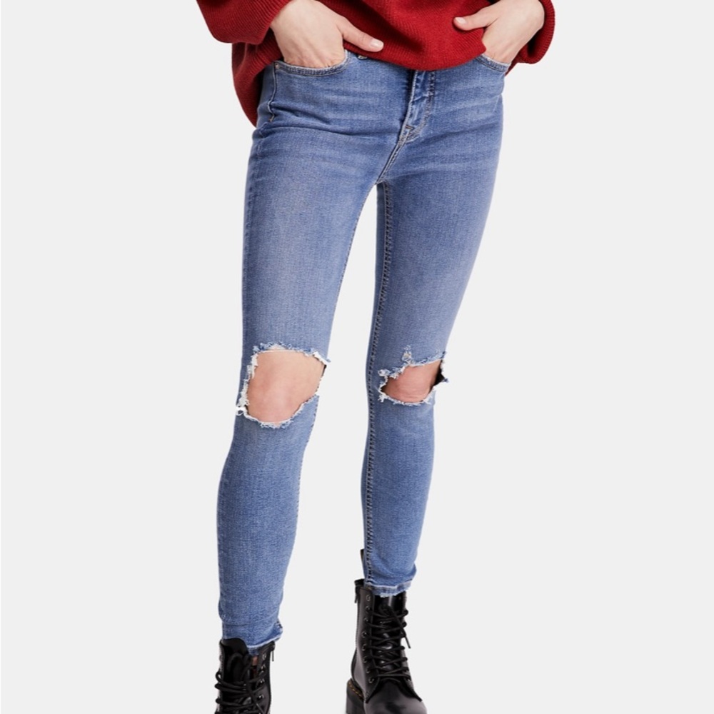 Free People High Rise Busted Skinny Jean